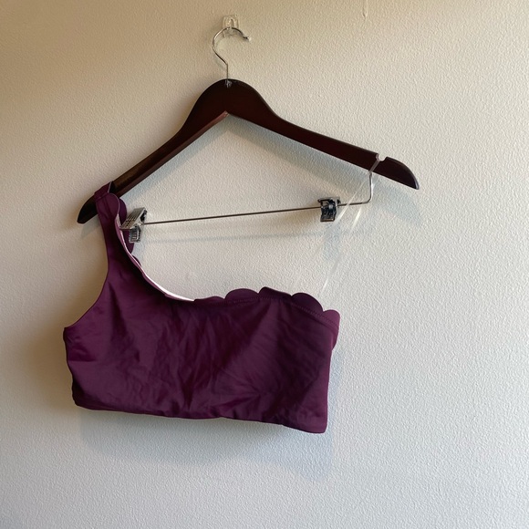 NWT CHELSEA28 Scallop One-shoulder Bikini Top in Purple Nectar Size M - Picture 6 of 7